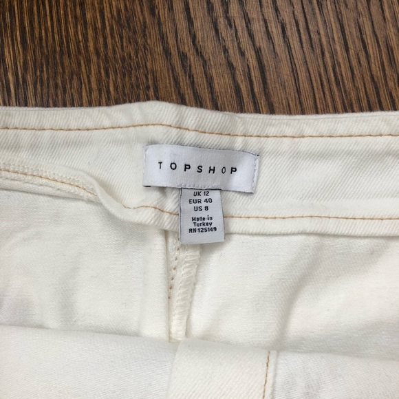 TOPSHOP White Button Down Belted Skirt Size 8 - Picture 3 of 5